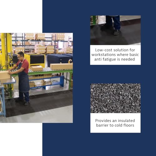 Notrax 411 Sof-Tred™ 2' x 3' x 3/8" Anti Fatigue Mat, Enhanced Slip Resistance with Beveled Edges and Pebbled Surface, Ideal for Industrial and Commercial Workplaces, Black, 411S0323BL by Notrax - Image 4