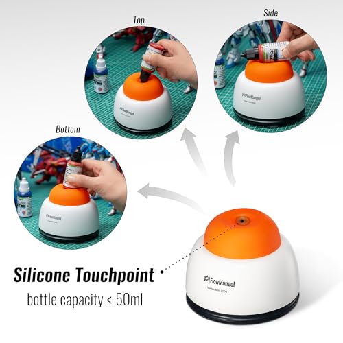 Flowmangol Vortex Mini 3000 Paint Shaker for Airbrush Acrylic Paint, Miniature Model Paint Mixer with Mixing Balls & Empty Dropper Bottles - 30 ml for Hobbies, Nail Gel Polish, Ink, Eyelash Glue by Flowmangol - Image 5