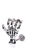 Amelia Fashion 16 Gauge Zombie Claw Labret Stud 316L Surgical Steel (Choose Length) (16GA(1.2) L. 5/16'(8mm))