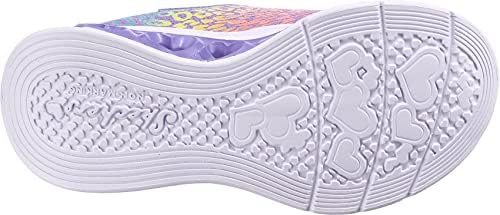 Skechers Kids Girls Flutter Heart Lights-Loves Sneaker, Lavender/Multi, 5 Toddler | Image 5