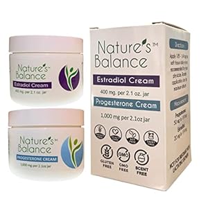Nature’s Balance – Non-GMO Bio-Identical Estrogen and Progesterone Cream – Free from Petrochemicals, Preservatives, Soy Artificial Fragrances – Made in The USA – Vegan Friendly, 4.2 Ounce