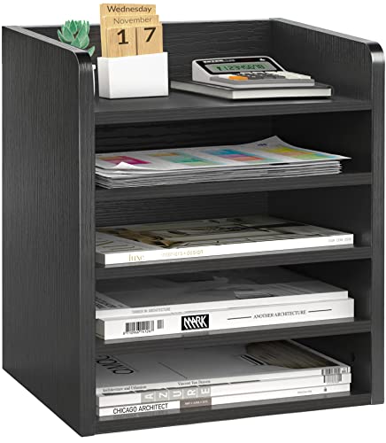 MaxGear Wood File Organizer File Sorter 5 Compartment Desk Organizer, Mail Sorter Organizer Literature Sorter Letter Holder Paper Storage Top-Open, for Magazine Document Electronics Office Home MaxGear Wood File Organizer File Sorter 5 Compartment Desk Organizer, Mail Sorter Organizer Literature Sorter Letter Holder Paper Storage Top-Open, for Magazine Document Electronics Office Home