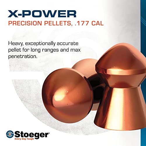 Stoeger X-Power Maximum Penetration Copper Coated Lead Dome Point Pellets.177 Caliber, 500 Pack #TOP1