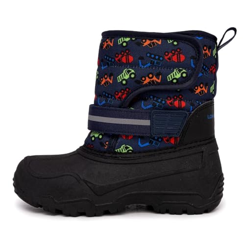 LONDON FOG Dex Boys and Girls Snow Boots - Insulated Waterproof Winter Kids Snow Boots - Size Toddler, Little Kid and Big Kid, Black, Navy and Pink Winter Boots for Boys and Girls2