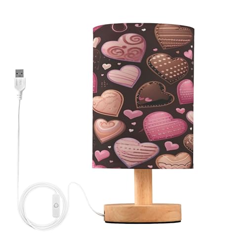 Cgiub Lámpara de mesa de noche con patrón