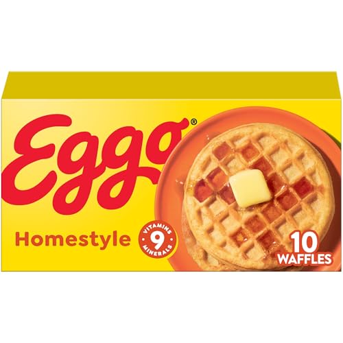 Eggo Frozen Waffles, Frozen Breakfast, Breakfast Food, Homestyle, 12.3oz Box