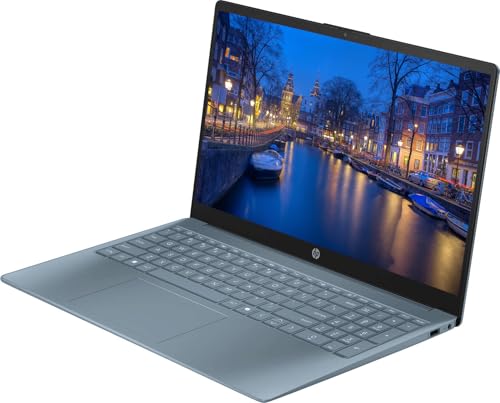 Image of HP Portable 15'' HD Micro-Edge IPS Laptop, Intel Pentium Processor Up to 3.68GHz, 4GB DDR4, 128GB SSD, HDMI, Webcam, Ultra-Fast 6th Gen WiFi, Windows 11 OS, Dale Blue (Renewed)