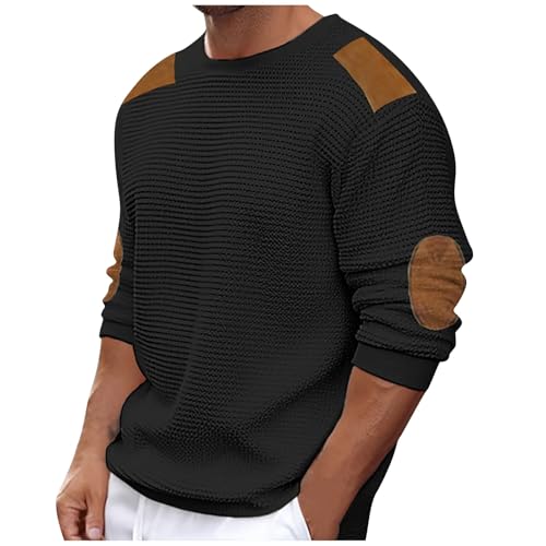 Men Casual Crewneck Pullover Sweater Solid Color Long-Sleeved Sim Fit Thermal Knitted Sweaters Top3