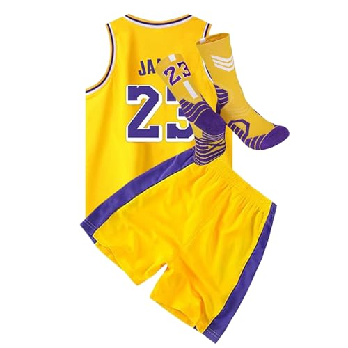 Quzeoxb Youth Kids Basketball Jersey Lightweight Basketball Uniform Basketball Tank Top Shorts and Socks 3-Piece