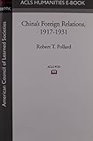 China's Foreign Relations, 1917-1931
