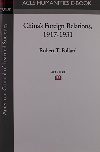 China's Foreign Relations, 1917-1931