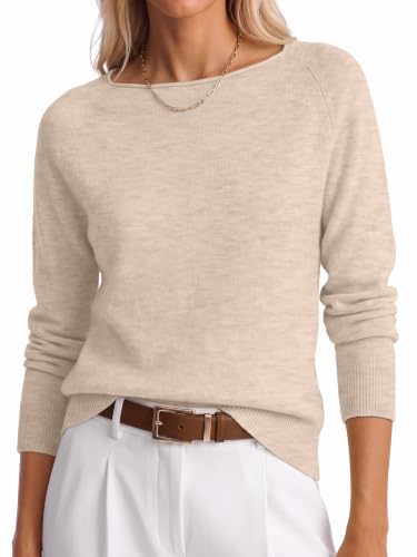 Image of ANRABESS Women Long Sleeve Rolled Neck Fall Lightweight Sweaters Top