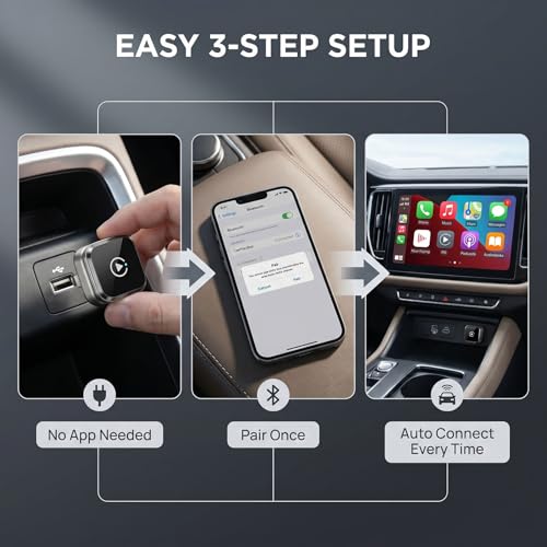 Apple CarPlay Wireless Adapter, 2-in-1 for Android Auto, Gunmetal by DIAWICYAR - Used condition - Image 5