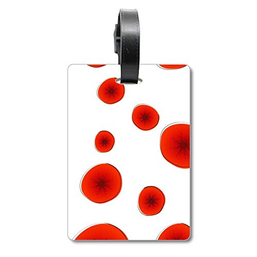 Étiquette pour valise motif cercles rouges abstraits idéale pour vos vacances
