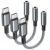 Highwings Adapter USB C auf Klinke 3PACK, USB C Aux Adapter zu 3.5mm Kopfhörer Adapter, Klinke Audio Adapter Kabel für iPhone 17/16/15 Pro Max, Galaxy S25/S24/S23/S22, Hua-wei P40/P30/P20 Pro