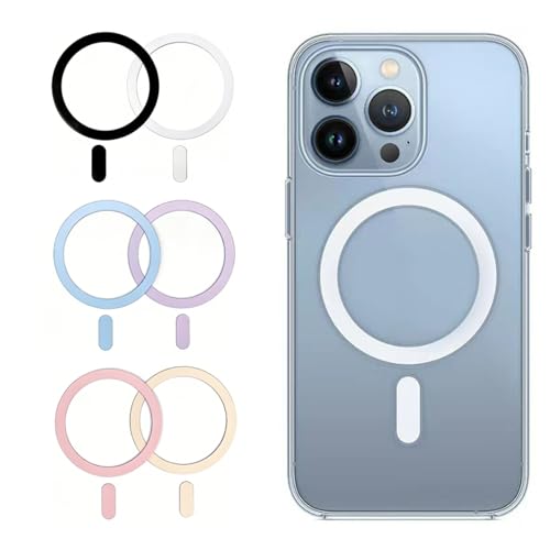 ONBPIY 6 Colors Universal Magnetic Adapter Ring for MagSafe Accessories Wireless Charging Compatible with iPhone 16 15 14 13 12 11 Mini Pro Max and Samsung Galaxy S22 S21 FE Ultra