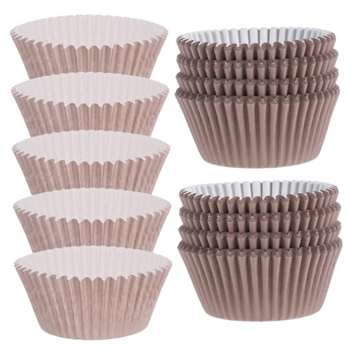 WEKADRIN 100 piezas Unidades Moldes de Papel para Hornear Cupcakes Resistentes al Calor Desechables para Magdalenas y Pequeños Pasteles