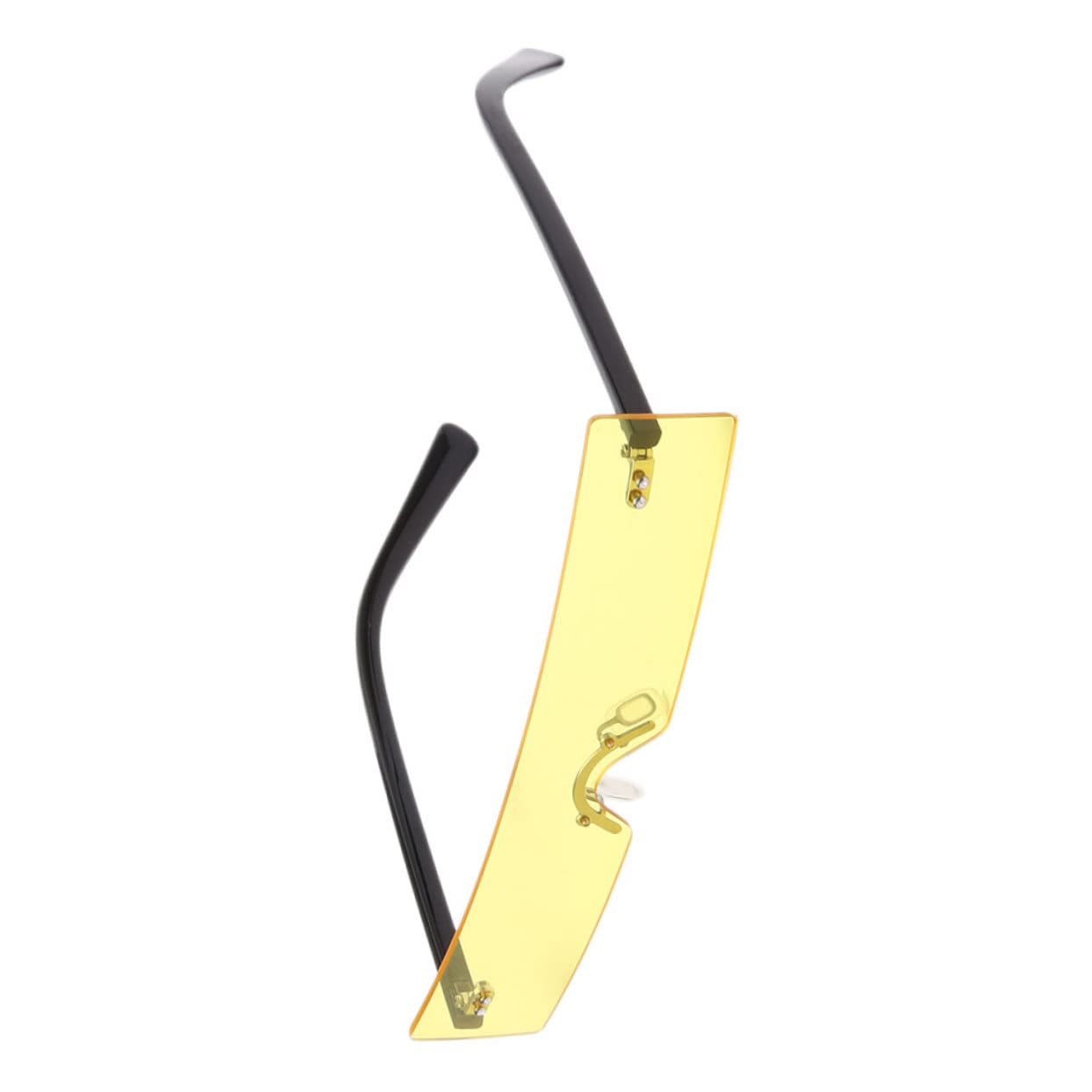 OFFSCH Men's Women's Vintage Fashion Half Frame Sunglasses Yellow Uv Protection