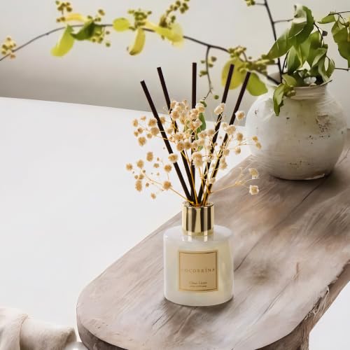 Image of COCORRINA Reed Diffuser - Clean Linen 3.38 fl oz Reed Diffuser for Bedroom Bathroom Home Decor