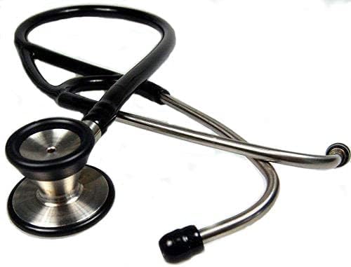 Cardiology Stethoscope - Professional Doctors/cardiologist supplied boxed with spares Black Tubes