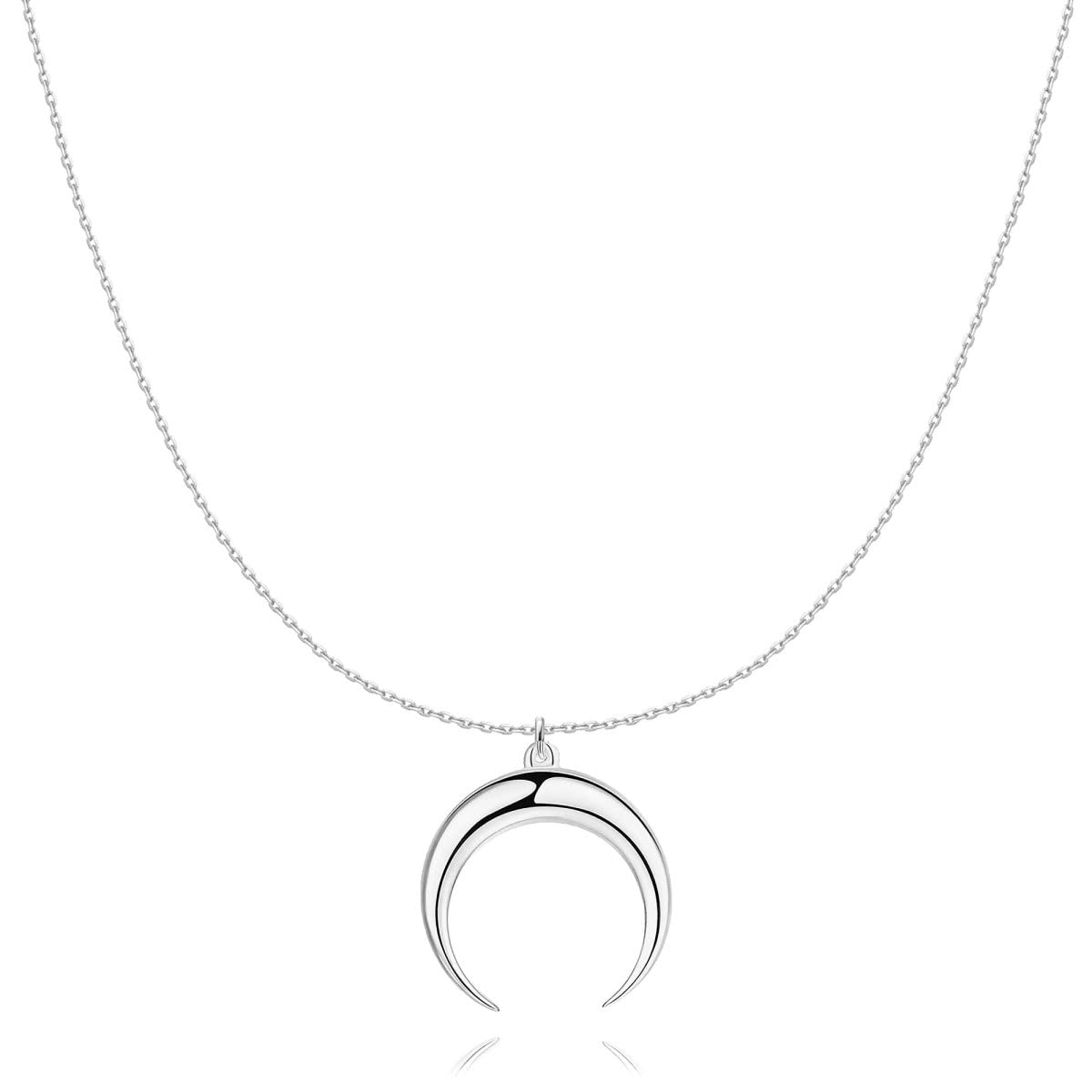 MARLION JEWELS Colgante de mujer original con diseño de luna invertida. Cadena de plata para mujer, niña ideal para regalo del día de la madre, cumpleaños, aniversario. Joyeria mujeres