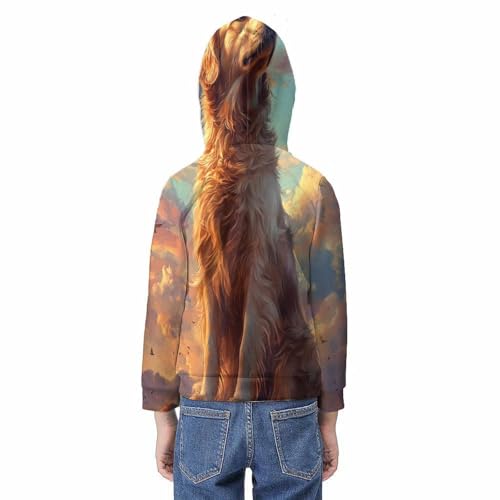 Sweat à capuche enfant motif chien 3D | Pull d'automne garçons 8-10 ans