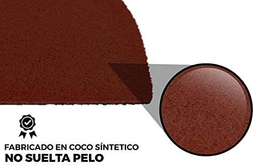 LucaHome, Synthetic Coconut Doormat, 40 x 70 cm, Semi-Moon Brown with Non-Slip Base, Smooth Coconut Doormat - Image 3