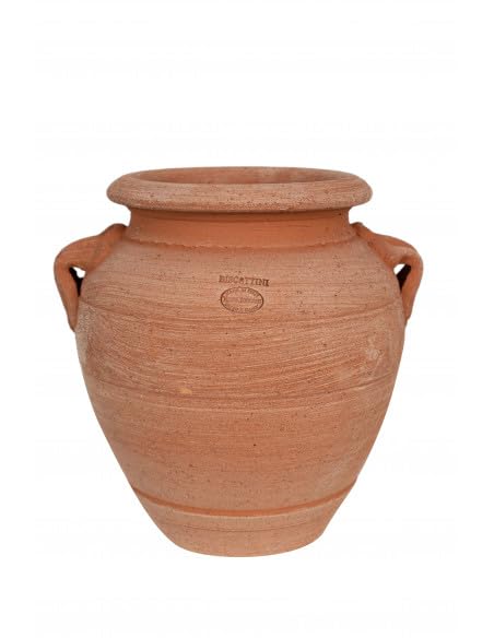 Biscottini Set 2 Vasi terracotta artigianali 16x20x16 cm - Vaso terracotta interno ed esterno - Vasetti piante grasse Made in Italy