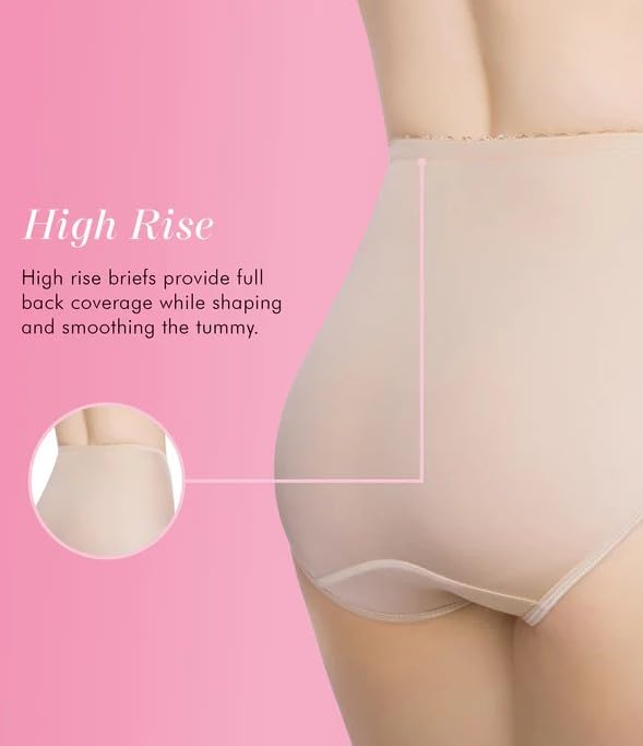 Image of Exquisite Form Women's 51070261A Control Top Slimming Body Shaper Panties, Medium Control, Lace, 2-Pack