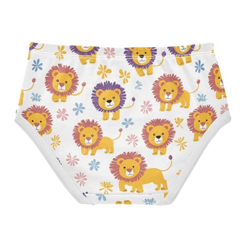 Wusikd Colorful Cute Lion Girls' Underwear Cotton Girls Briefs Soft Toddler Underwear 2T2