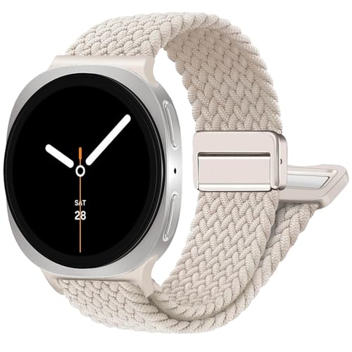 Image of BXUXOHS Magnetic Nylon Bands for Samsung Galaxy Watch 8 Band /Galaxy Watch 8 Classic,Braided Elastic Fabric No Gap Sport Strap for Galaxy Watch 8 /8 Classic 40mm 44mm 46mm men /women