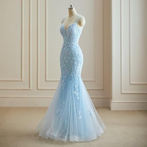 Long Sleeves Evening Gowns Mermaid Long Sheer Neck Prom Dresses2