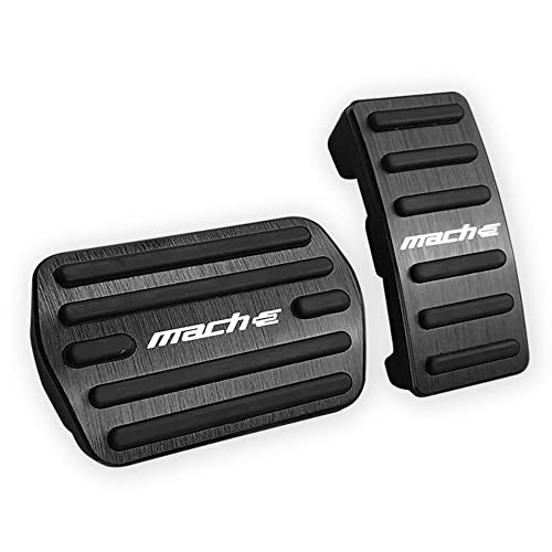 LEXLEY 2PCS Anti-Slip Aluminum Brake Gas Pedal Pads,Auto No Drilling Accelerator Pedal Covers For Ford Mustang Mach-E 2021 2022，Not Fit GT-BLACK