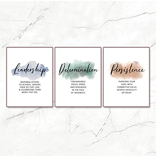 Oflydesigns Leadership Office Wall Art Set Of 3 Prints Inspirational Office Decor Determination Persisitence Quote Boss Lady Home Office Work Home Decor Unframed thumb #4