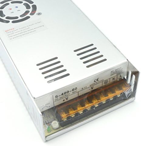 400W 60V Switch Power Supply, DC Power S-400-60 6.6A for CNC Router Single Output Foaming Mill Cut Engraver Plasma
