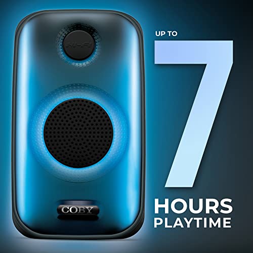 Image of Coby Flame Bluetooth Party Speaker | 3 inch Bluetooth Speaker, Rechargeable Battery, USB Input, TF Card Slot | 3 LED Light Modes | Indoor /Outdoor Portable Speaker w /Handle for Parties, Gatherings, Events