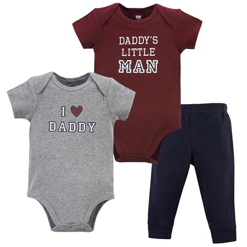Hudson Baby Unisex Baby Cotton Bodysuit and Pant Set, Boy Daddy Short Sleeve, 9-12 Months