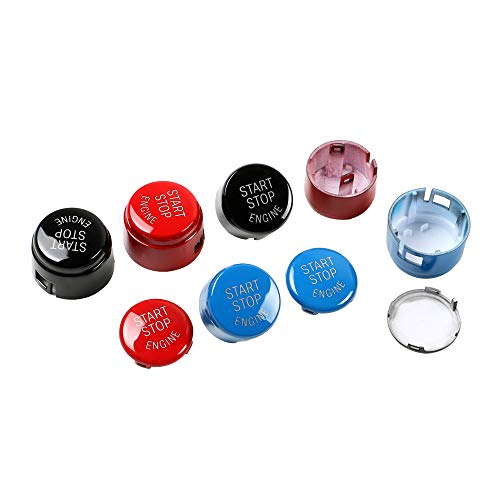 RuleaxAsi Tampa do botão do motor do carro compatível com chassi BMW F/G com argila pegajosa azul