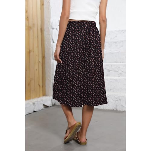 Image of Witsmile Flowy Skirt Elastic High Waist A-Line Skirt with Pockets Bohemia Cover-up for Women 2026 Trendy(S-2XL)