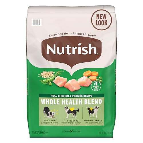 Nutrish Real Chicken & Veggies Recipe Whole Health Blend Dry Dog Food, 40 lb. Bag, Packaging May Vary (Rachael Ray)