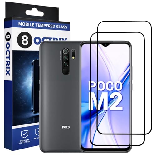 Image of Military-Grade Tempered Glass for Redmi 9 / 9T / 9 Power / 9 Prime /Poco M2 / Poco M3 with Edge to Edge Coverage - Case Friendly, Anti-Scratch & Bubble-Free Installation Kit (Pack Of 2)