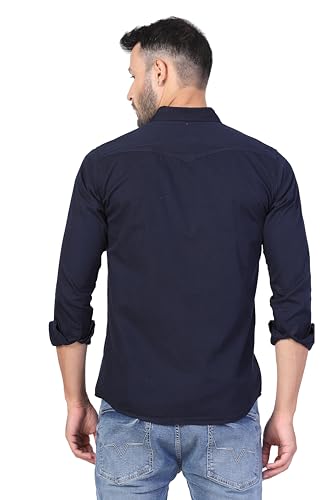 Image of Men's Cotton Twill Utility Shirt | Full Sleeve Button-Down Casual Shirt | Dual Chest Pockets | Comfortable Regular Fit | Everyday Wear