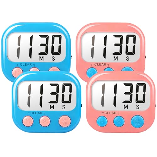 Digital Timer for Kids Classroom Timers for Teachers 4 Pack Blue Pink
