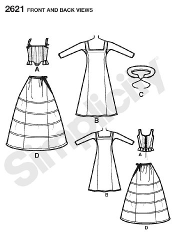 Artisanat Costumes Simplicity tailles 16-24 : patron couture chic - 3