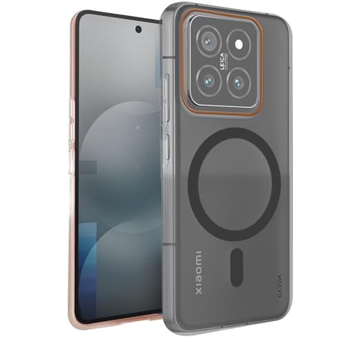 Image of Compatible for XIAOMI 14 5G Frosted Translucent Hard Back | Only Compatible with Wireless Magnetic Accessories | Thin and Slim Magnetic Back Cover (Black)