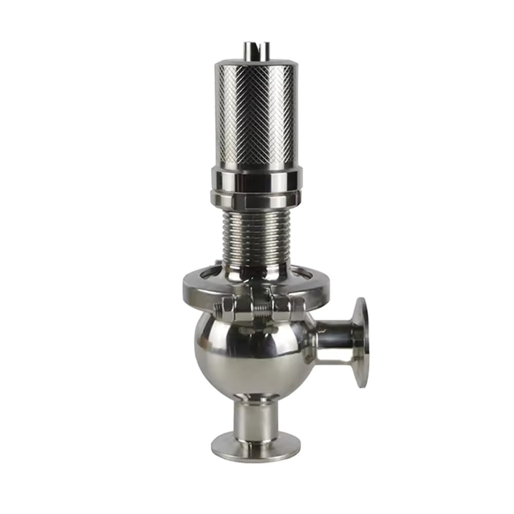 Valvola Di Sicurezza Sanitaria Regolabile A Tre Morsetti Da 1 "-2" | Valvole Di Scarico Proporzionali SS304/316L, Tenuta FKM, Intervallo Di Pressione 2-9 Bar For Sistemi Igienici(SS304,1-1/2")