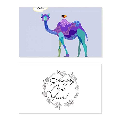 Tarjeta de Año Nuevo con pájaro morado azul para transmitir tus sentimientos más sinceros