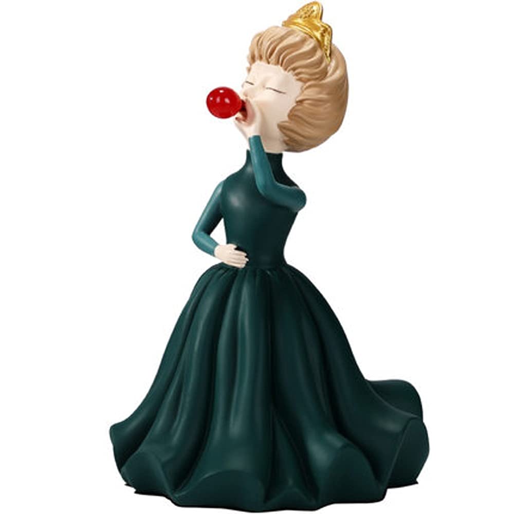 Maison salon figurines artisanat poétique : la fille aux bulles verte