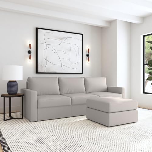 Flexsteel Flex Taupe Sofa with Standard Arm and Ottoman