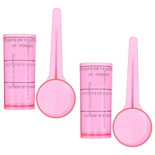 BIUDECO Tazas Medidoras y Uso Versátil Medición Precisa Juego de 2 de Plástico Rosa para Alginato Dental en Clínicas Dentales